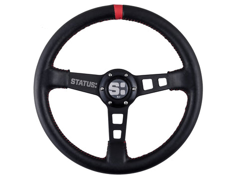 Status Racing Leather Steering Wheel- Deep/Flat