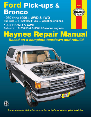 Hayes Repair Book Ford Pick-up & Bronco (80-96) & F-250HD/F-350 (97)