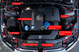 DOWNSTAR Titanium BMW E9x 2007-2013 Billet Dress Up Hardware Kit, available at Midnight Auto Garage.